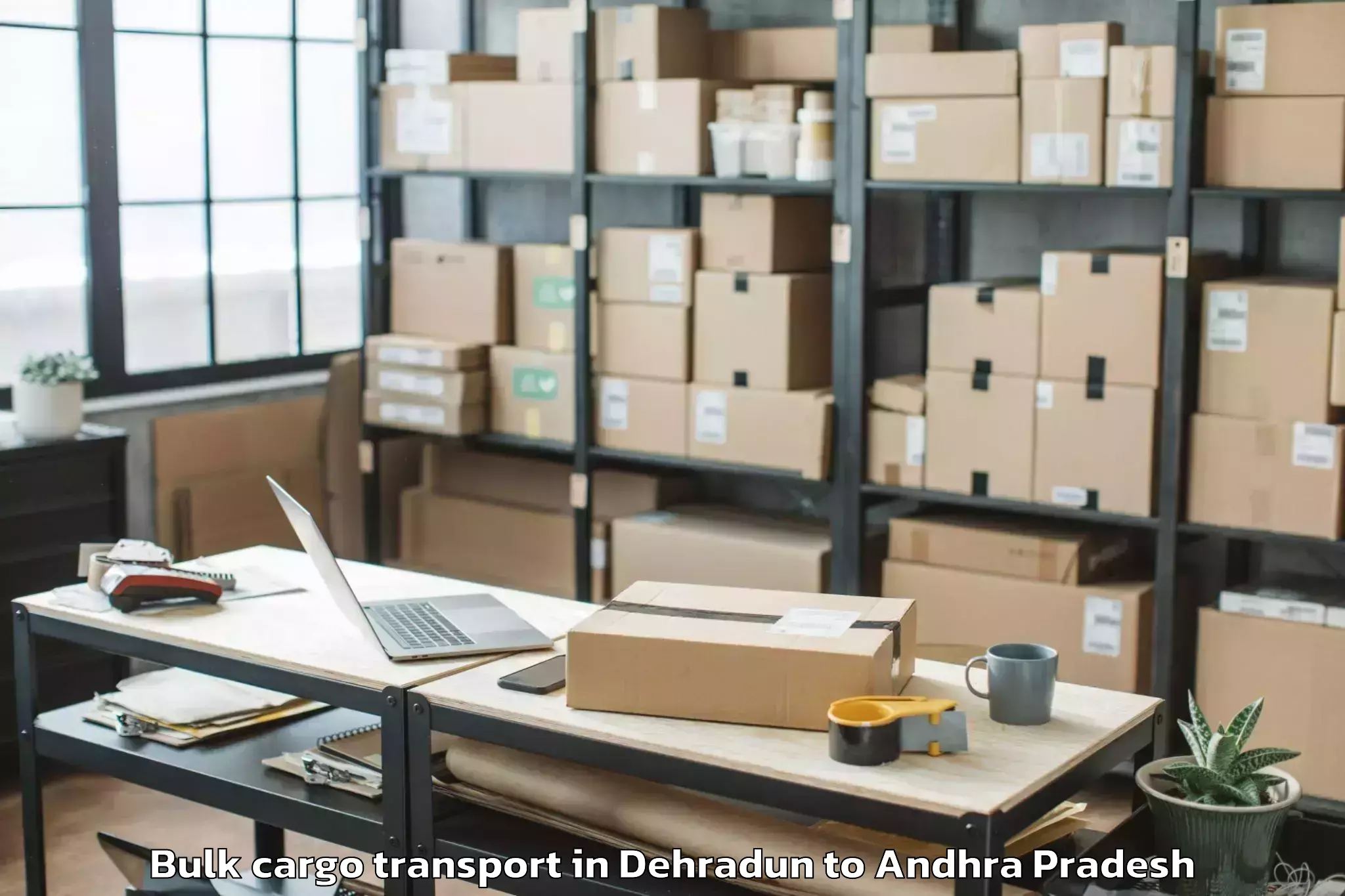 Reliable Dehradun to Nidamanur Bulk Cargo Transport